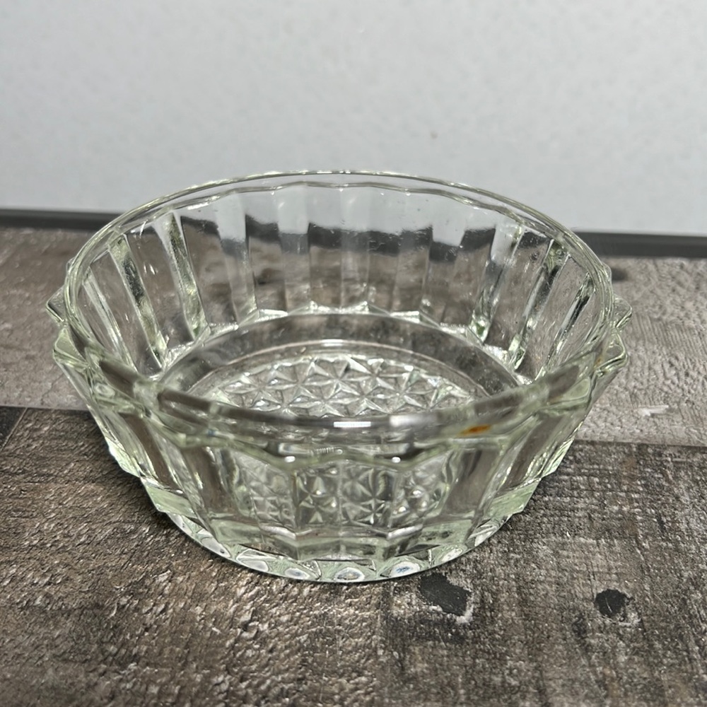 Vintage Clear Cut Glass Candy or Nut Bowl